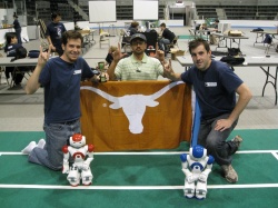 Graduate Students and Austin Villa Team members (Left to Right), Todd Hester, Mohan Sridharan and Michael Quinlan at the 2009 RoboCup US Open Championship.