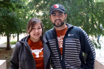 UT Computer Science freshmen Melanie Rivera (left) and Mustafa Taleb (right).