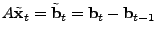 $ A \tilde{\mathbf{x}}_t = \tilde{\mathbf{b}}_t =
\mathbf{b}_{t} - \mathbf{b}_{t-1}$