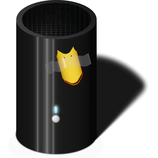 A speaker with a duckbill taped to it.