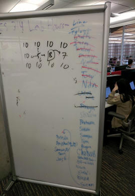 CS314 Help Hours Signup Board on a typical Wednesday.