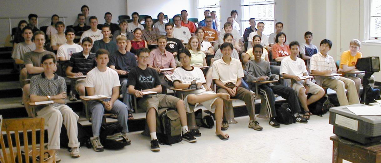 Professor Calvin Lin with the first cohort of Turing Scholars, 2002.