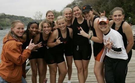 Natalie Berestovsky with members of her rowing team in her sophomore year.