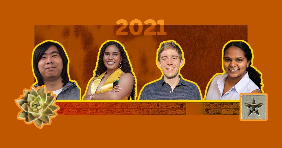 UTCS students and Dean's Honored Graduate's James Dong, Marissa Elise Chabella Jenkins, Niklas Lauffer, and Nivedhitha Selvaraj