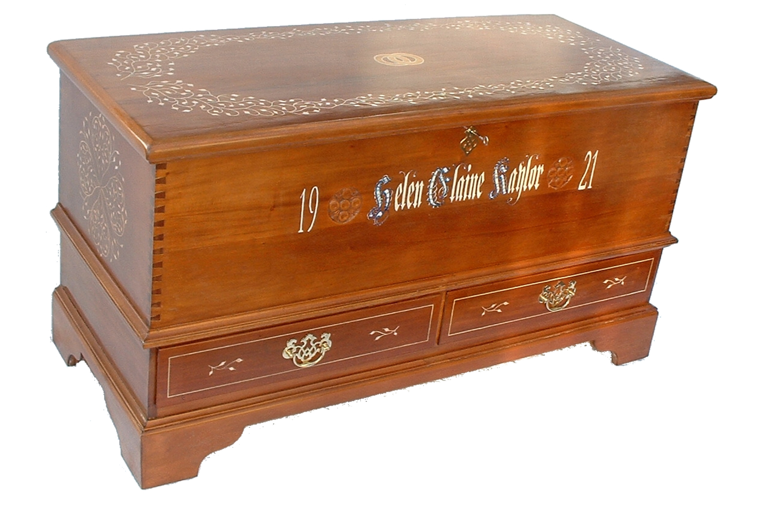 dower chest with German inlay
