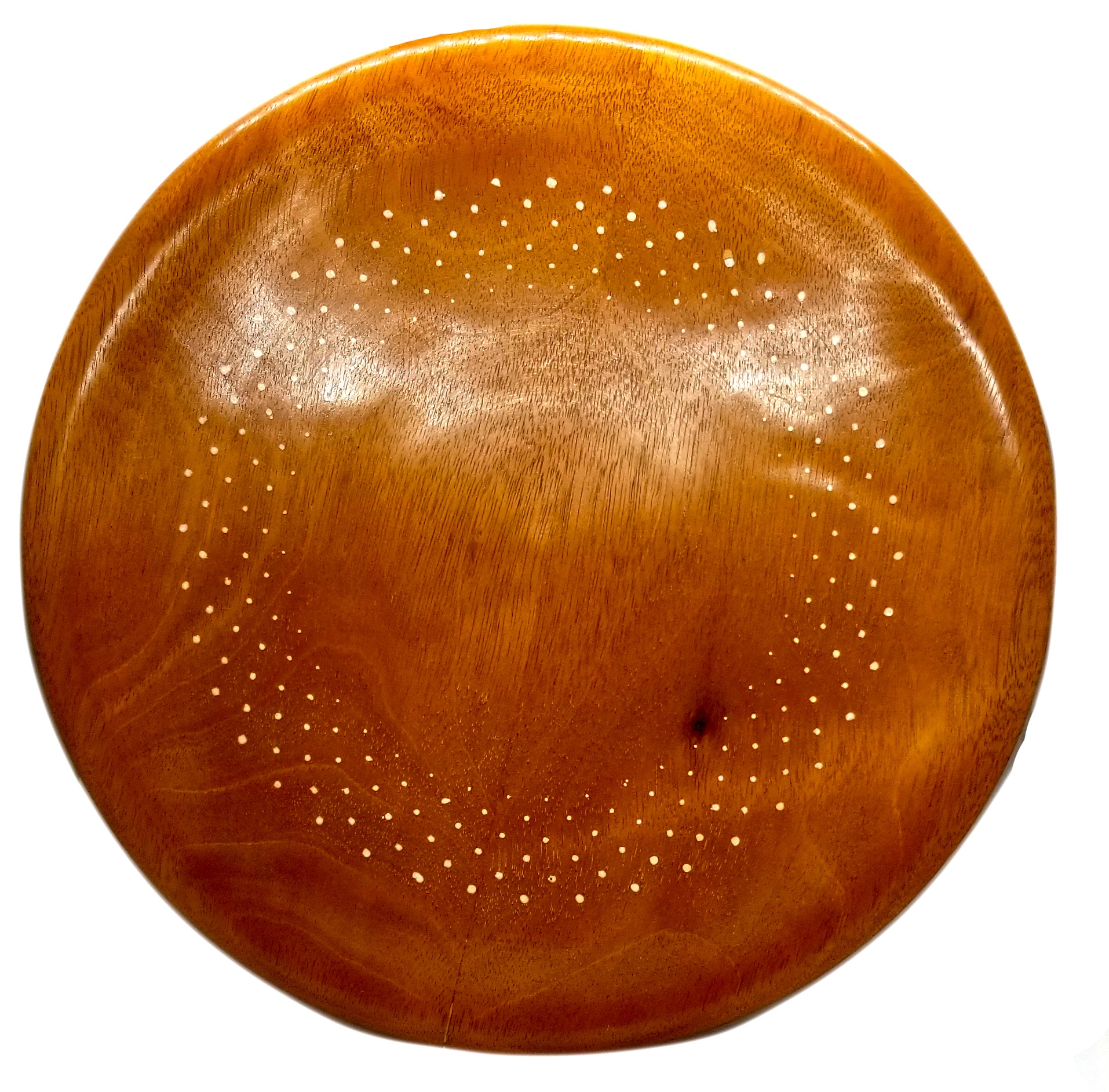 wooden plate with German inlay design