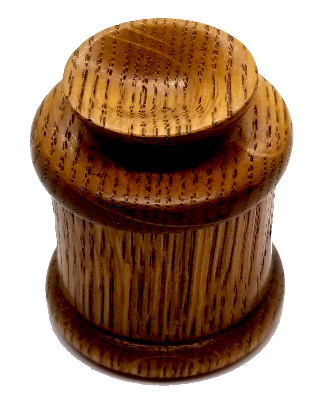 small oak vessel with lid