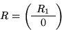 \begin{displaymath}
R = \left( \begin{array}
{c}
R_1 \\  \hline
0 \end{array}\right)\end{displaymath}