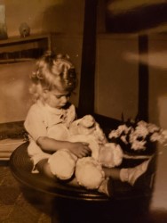 baby Alan with his bear