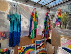 hundreds of paper cranes