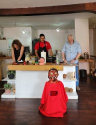 Alan and Elaine making empanadas