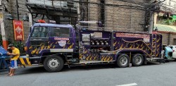 painted purple fire truck