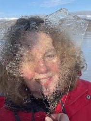 Elaine looking through ice