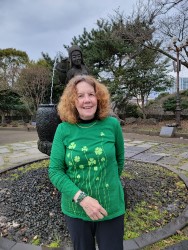 Elaine in her St. Patrick's Day outfit