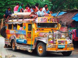 a crowded jeepney