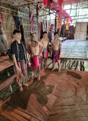 men on trampoline