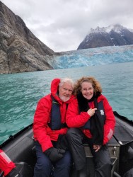 Alan and Elaine in our Silversea red parkas