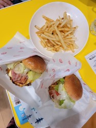 our Sasebo burgers with fries