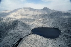 Mt. St. Helens right after the 1980 eruption.  Full destruction.