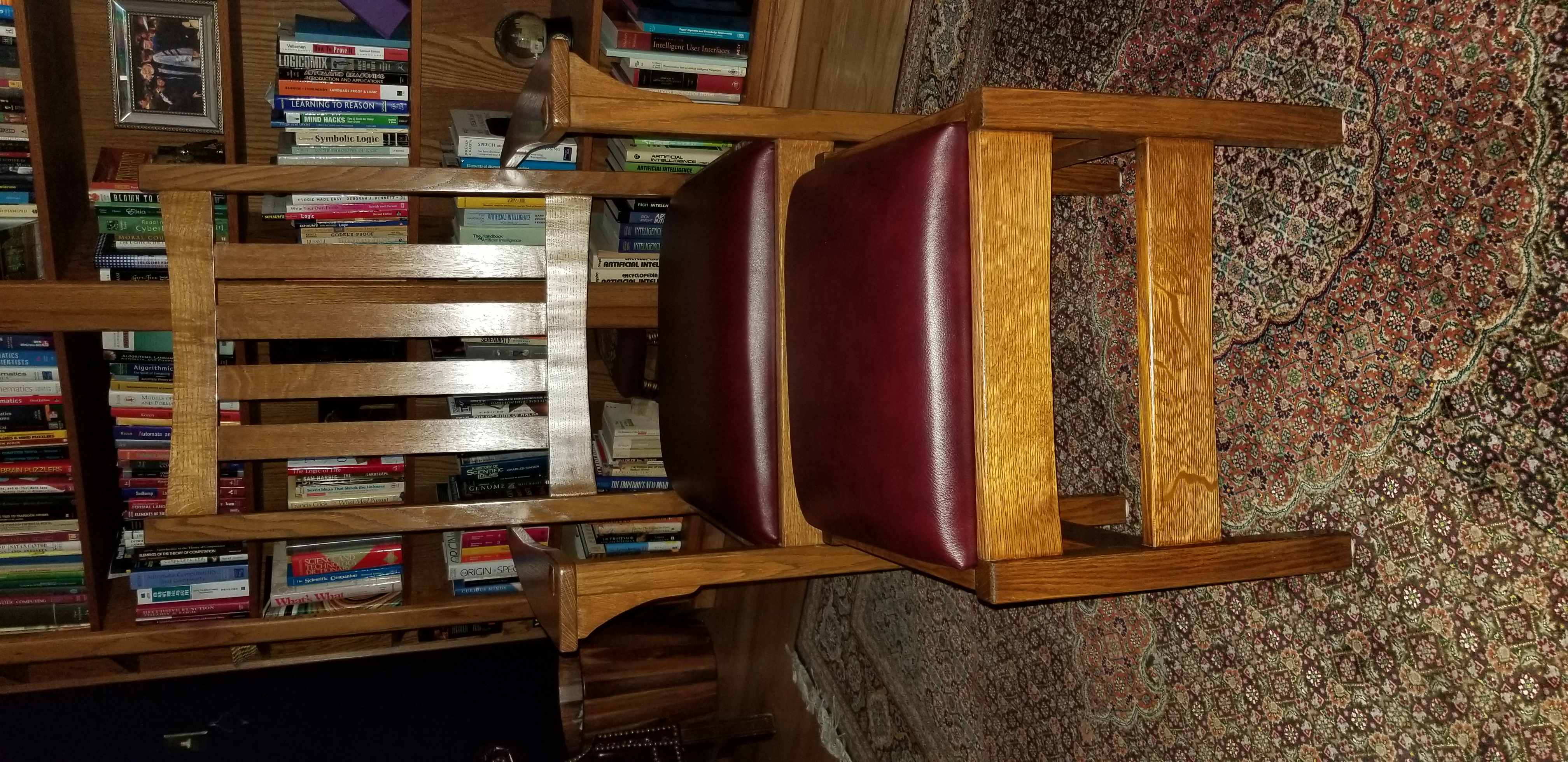 oak chair and ottoman