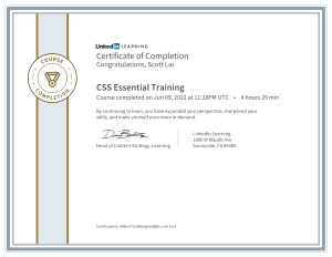 CSS course certificate